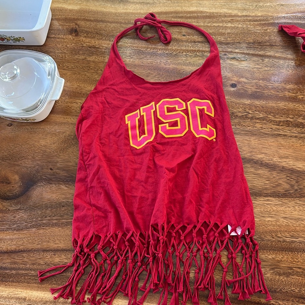 Vintage USC Trojan halter top small